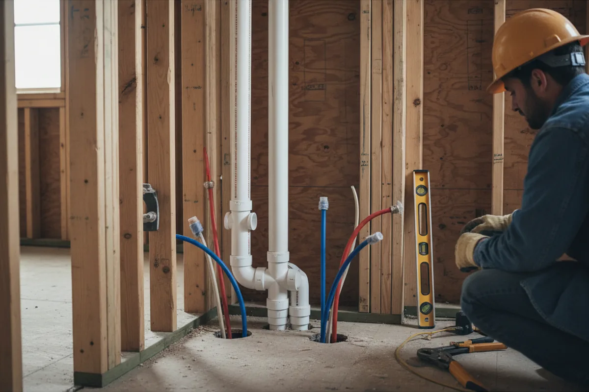 Drain and supply rough-in during Garbage Disposal Repair in Carrollton